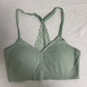 Lace Racerback True & Co Women Small Sage Green Seamless Wireless Bralette